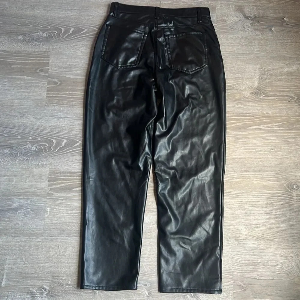 Abercrombie & Fitch The Ankle Straight Ultra High Rise vegan leather - Picture 3 of 12